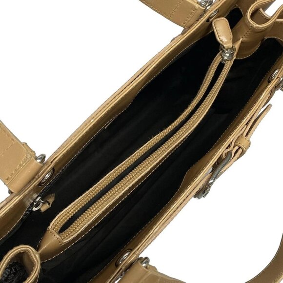 Auth DIOR/ChristianDior Trotteur Cream Dark Brown Beige Jacquard Leather - Picture 10 of 16